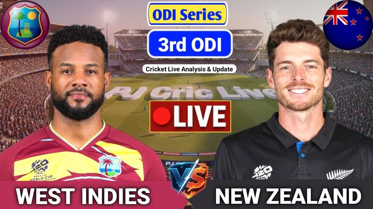 West Indies Vs New Zealand 3rd ODI Match | Live Score Analysis & Discussion | WI vs NZ Cricket