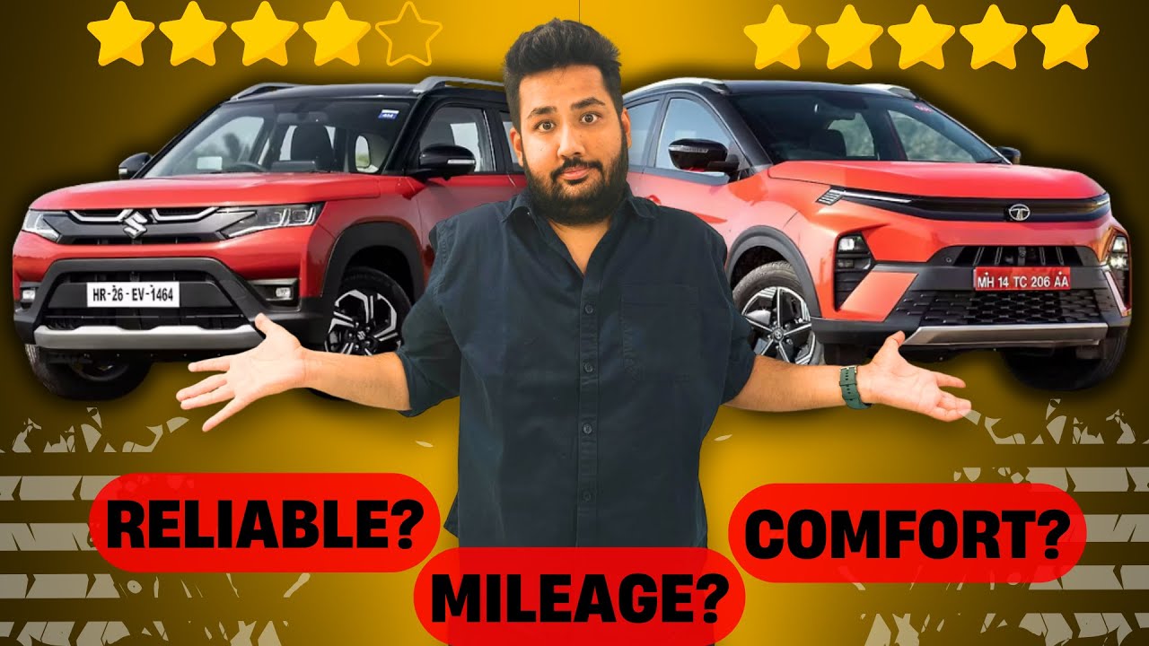 Nexon vs Brezza Full Comparison | Design, Features, Mileage & Safety Battle! | Motortales