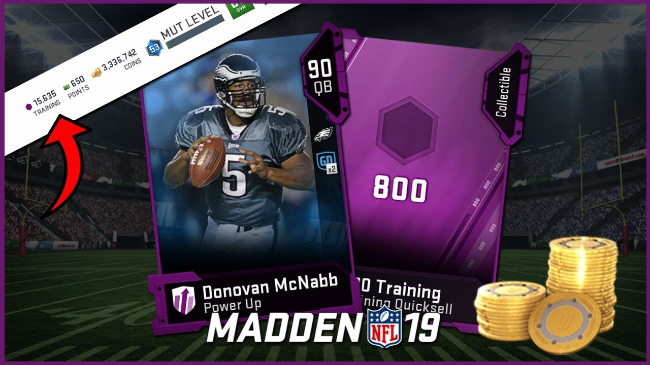 The Best Way To Get Training Points For MUT 19 Legends! Powering Up McNabb