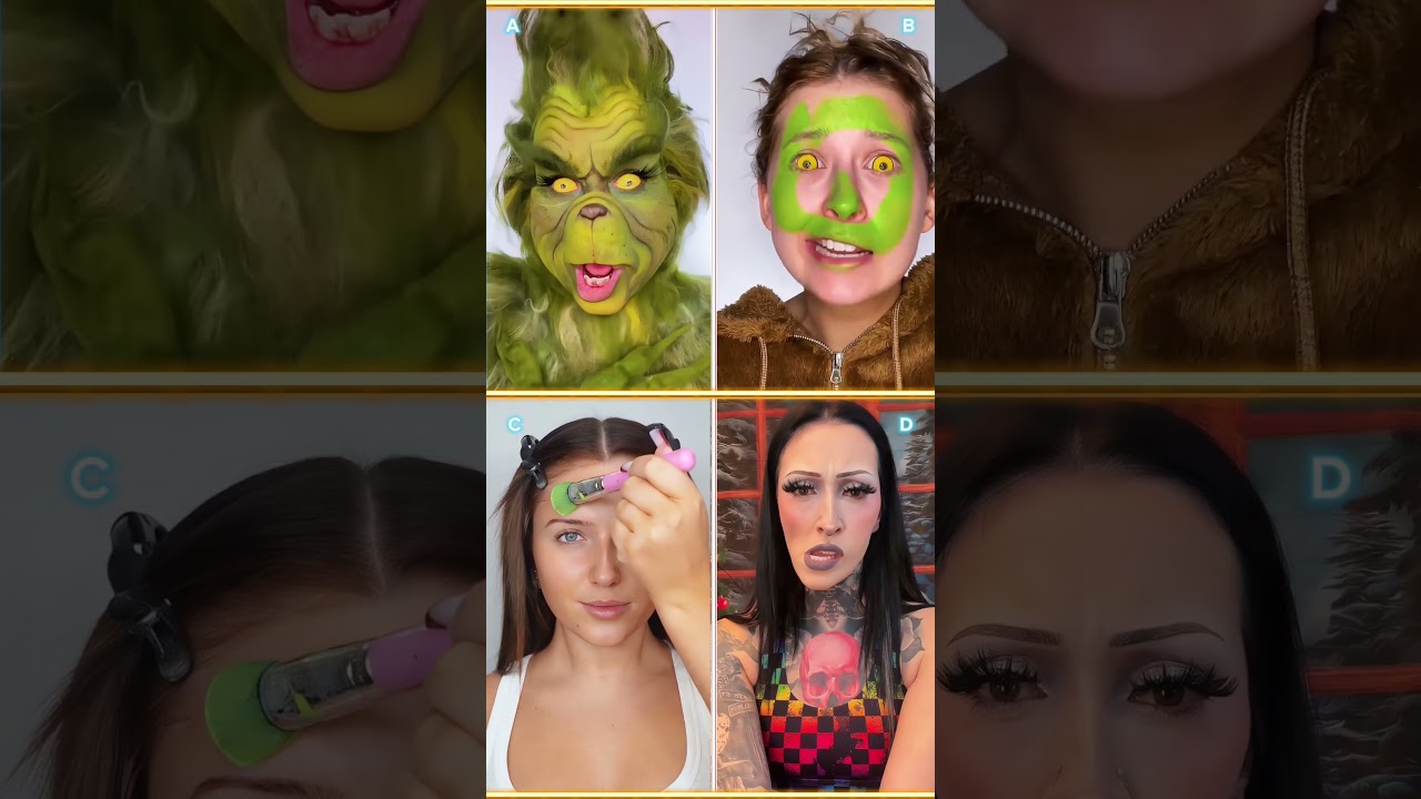 TikTok makeup trend - Circus 🤡 Pt.11 Grinch edition | 📌 Pinned your comment | #makeup #transition