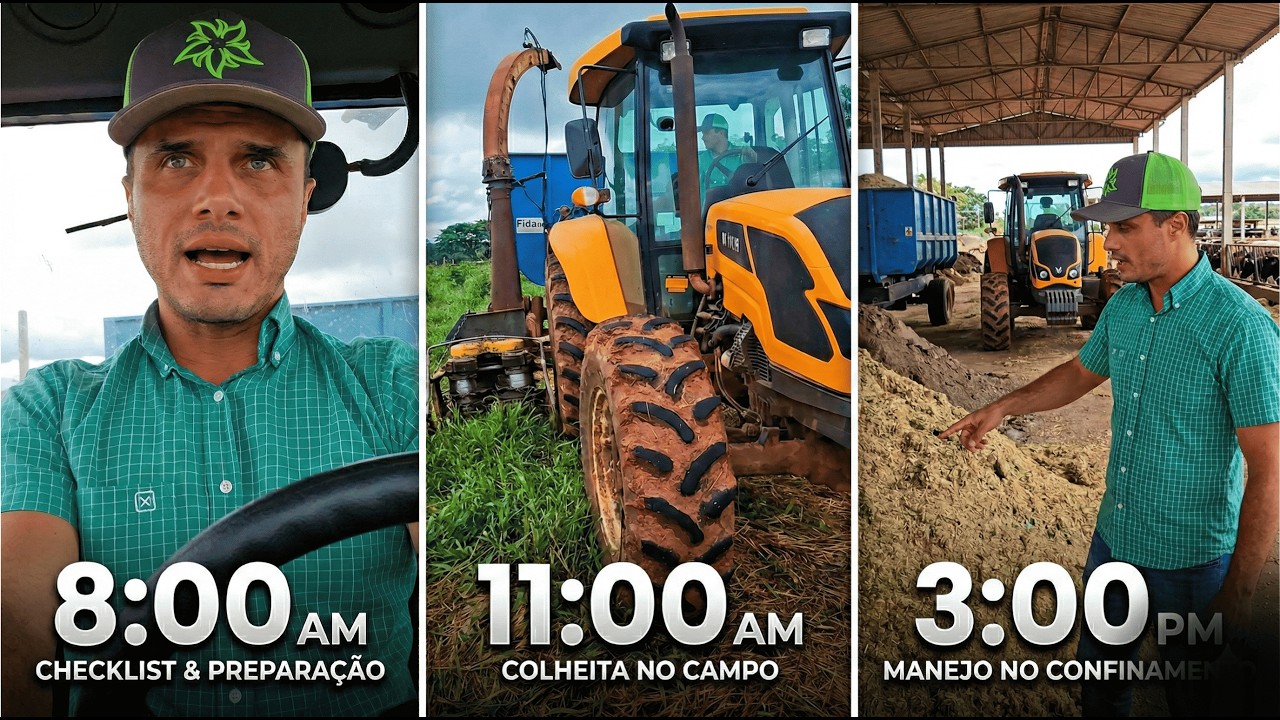 UM DIA COMIGO NO CONFINAMENTO: QUEBREI a ensiladeira turbinada?