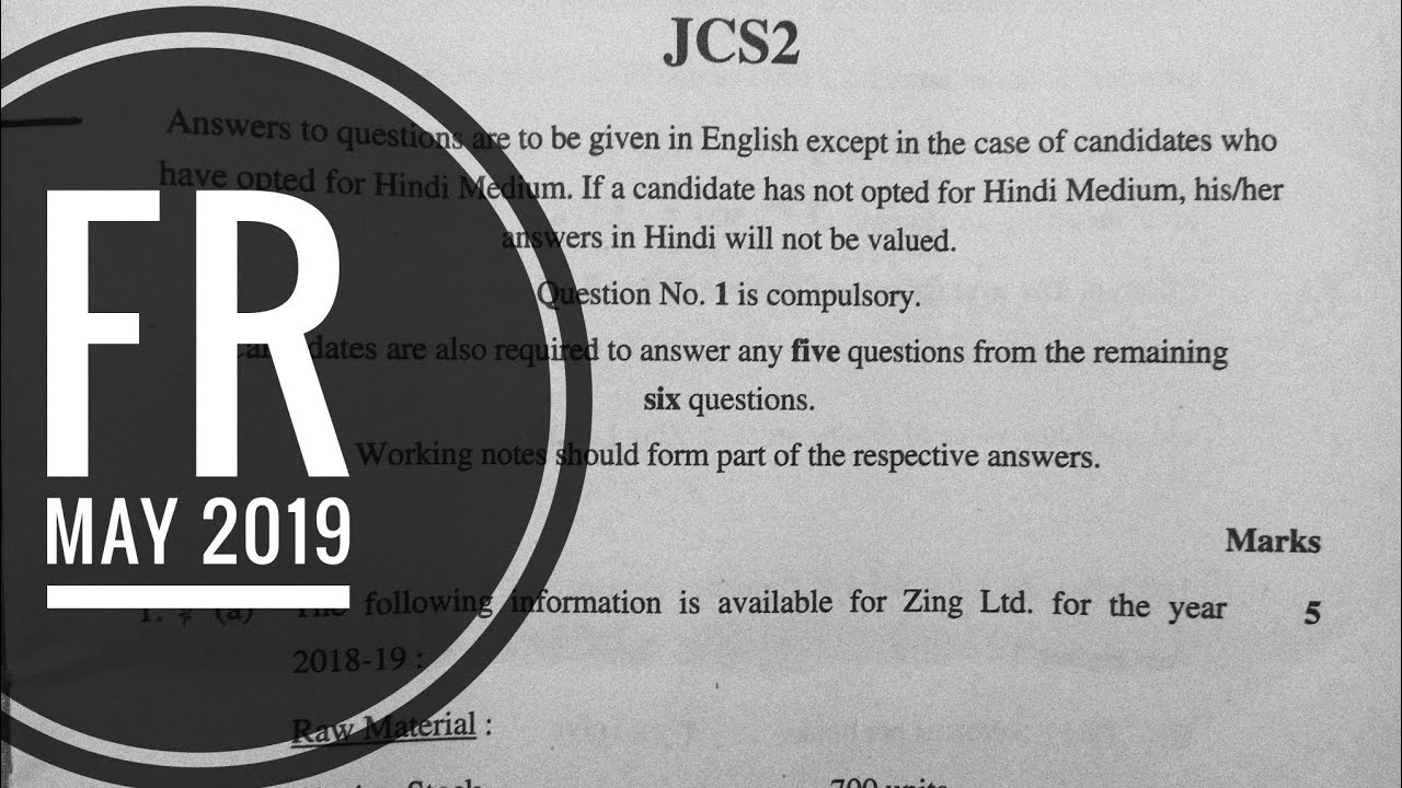 CA Final Financial reporting May 2019 paper