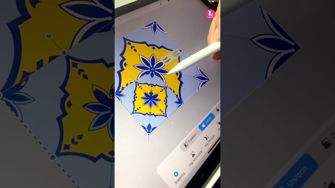 Create a seamless Azulejos tile with me 🌻 #tile #procreate #art #pattern #shortsart