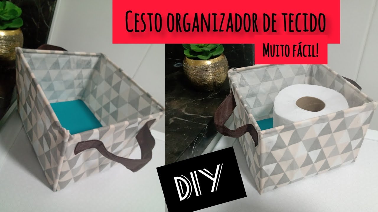 Como fazer cesto organizador multiuso de tecido - muito fácil de fazer 🥰#brasil