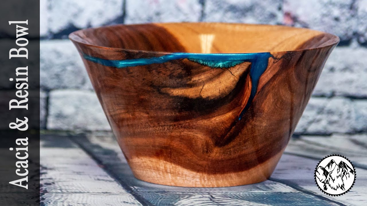 Woodturning: Acacia  & Resin Bowl