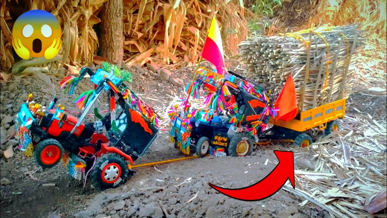 ⚡ಡೆಬ್ಬಿ ಸಿಕ್ಕೊಂದೈತಿ 😱🤩 New Holland rc tractor & loded trolly stuck in field //