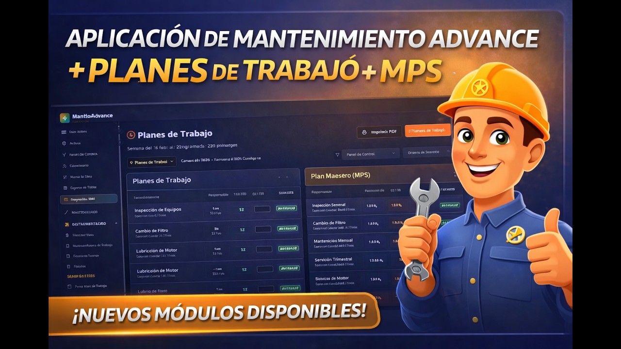 Mantenimiento avanzado, modulo mano de Planes y Mps