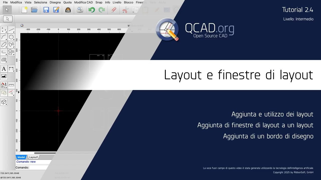 QCAD - 2.4 Layout e finestre di layout