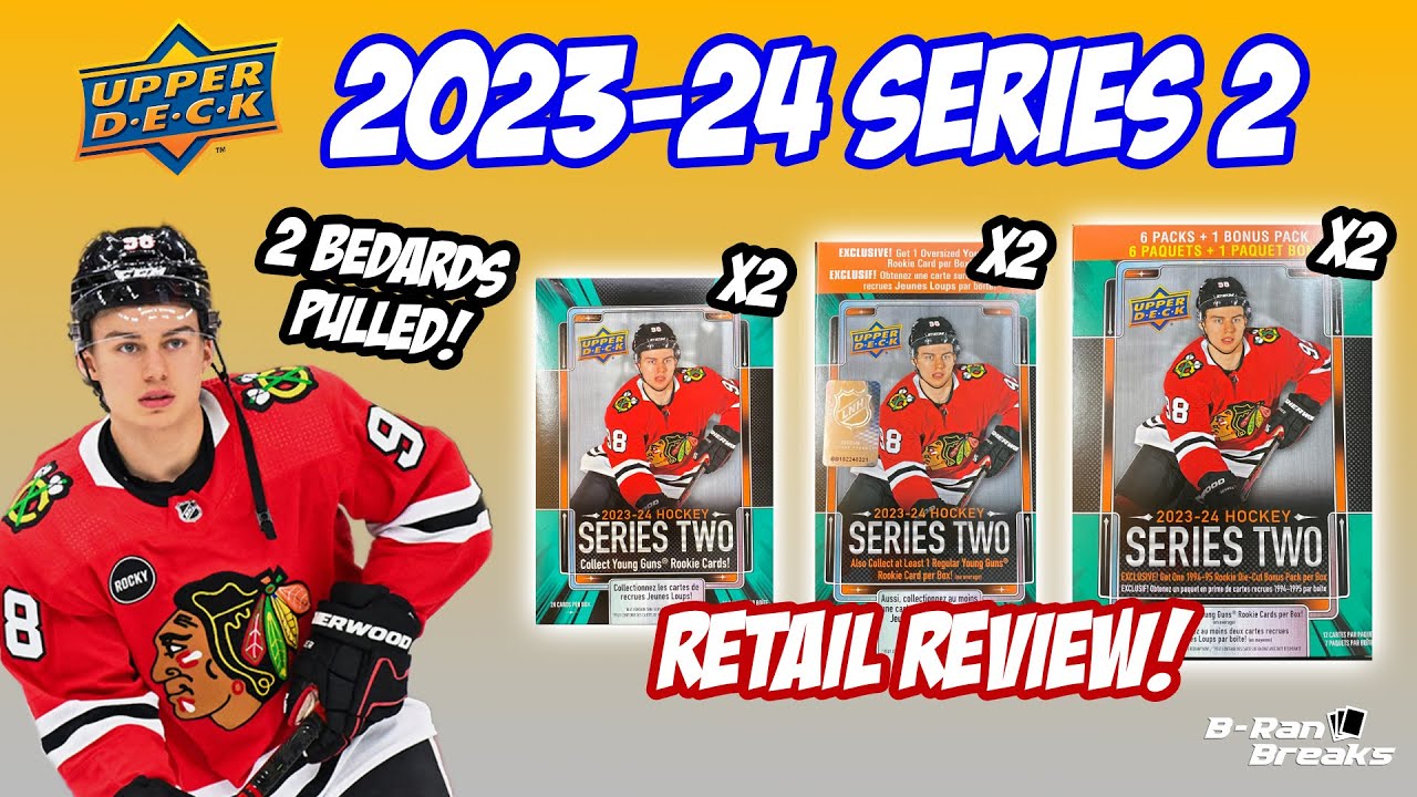 2 CONNOR BEDARDS? 2023-24 Upper Deck Series 2 Hockey Retail Review! Mega, Blaster, Hanger boxes! 🔥