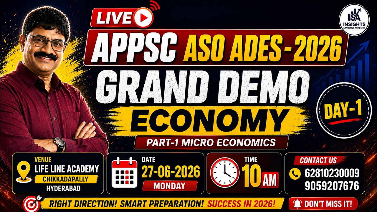 DAY-1 APPSC ASO ADES 2026 GRAND DEMO 🔥 MICRO ECONOMY | LIVE at 10 AM | APPSC TGPSC ASO MPSO |