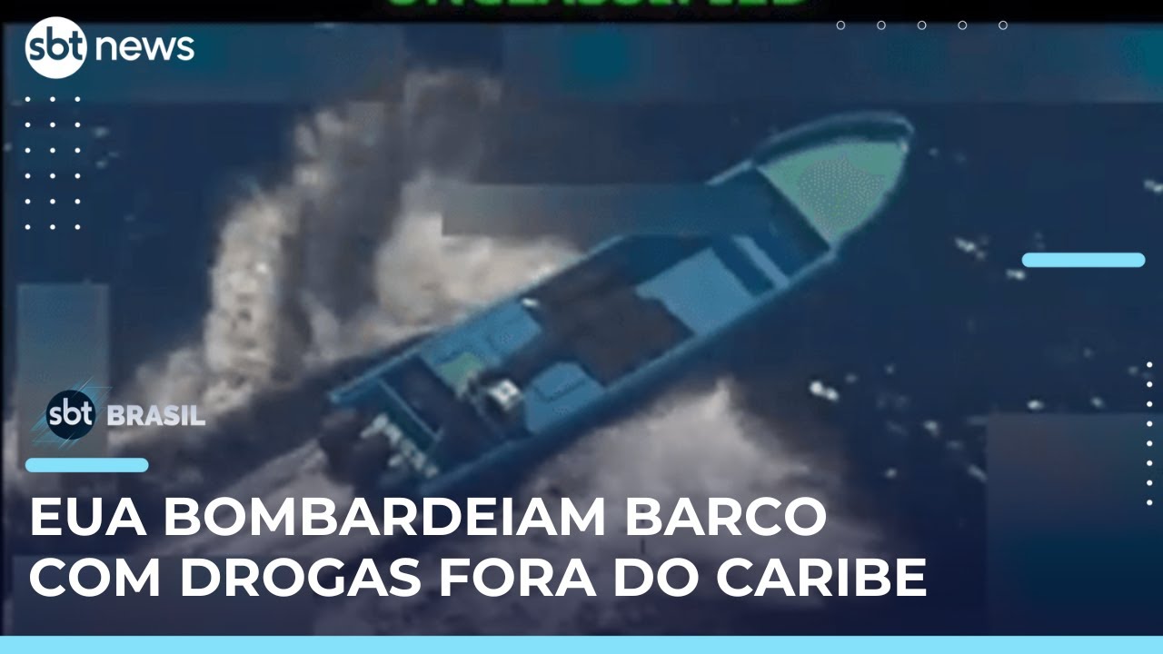 EUA bombardeiam barco com drogas pr&oacute;ximo &agrave; Am&eacute;rica do Sul; dois morrem | #SBTBrasil