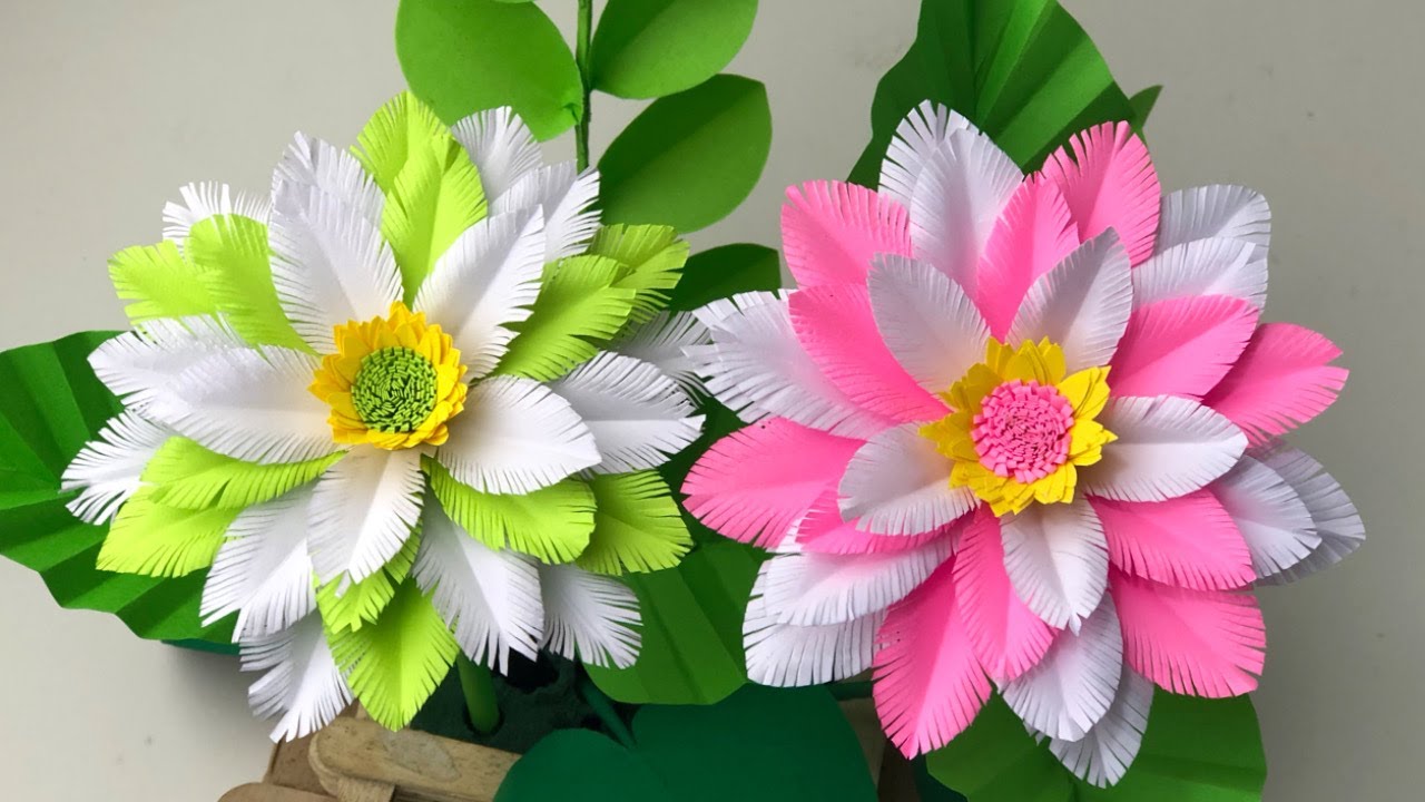 Beautiful Paper Crafts For School | Home Decor | Paper Flower Makiing | Paper Flowers | Paper Craft