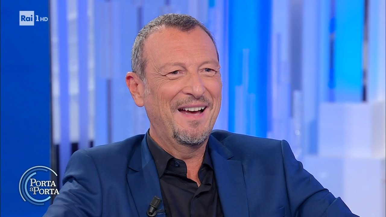Sanremo: Amadeus ricomincio da tre - Porta a porta  23/09/2021