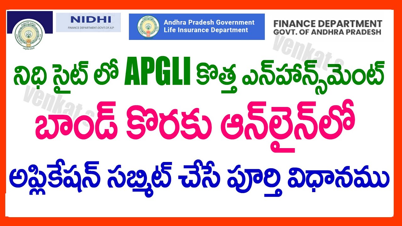 HOW TO APPLY APGLI NEW ENHANCE BOND PROPOSALS IN ONLINE NIDHI PORTAL - APGLI NEW BOND APPLY PROCESS