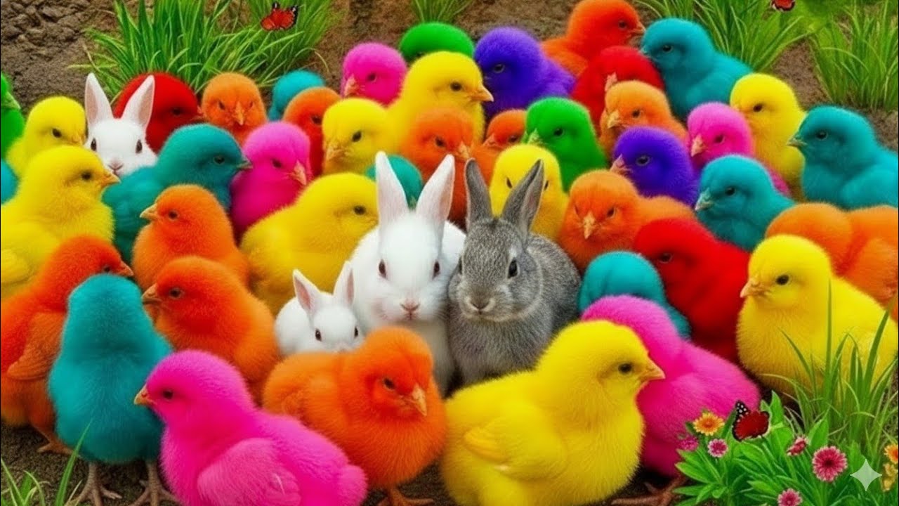 Ayam Lucu, ayam warna warni, ayam rainbow, kelinci lucu, bebek lucu, ikan koi, Hewan Lucu