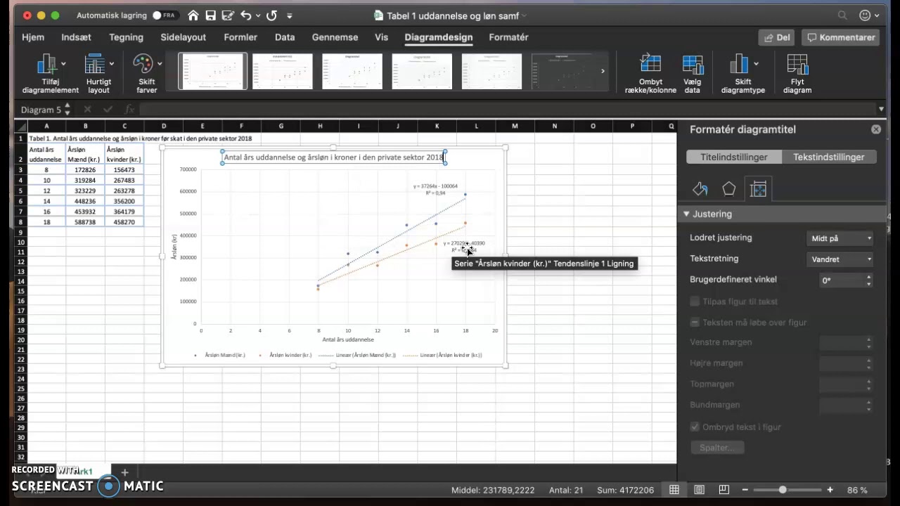 Opgave 7 - Line&aelig;r regression