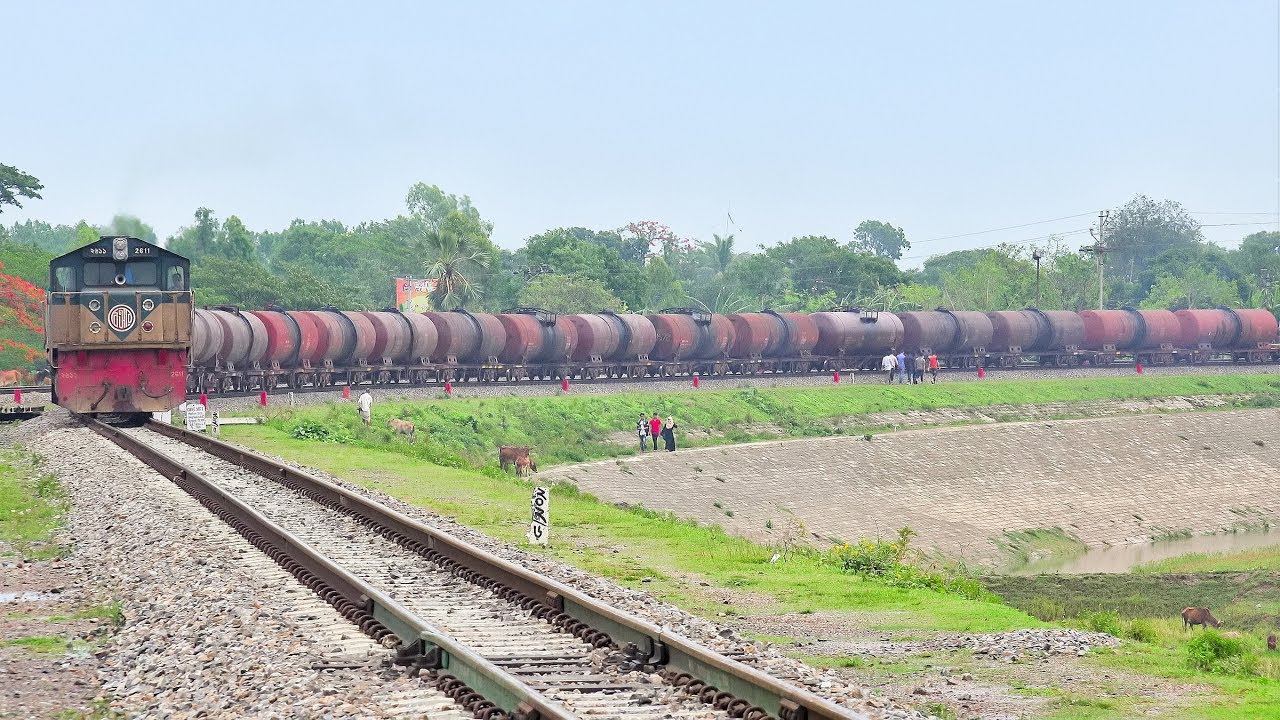 Meter Gauge Zone- Oil Tanker Train passing 2nd Titas Railway Bridge at Akhaura Bypass