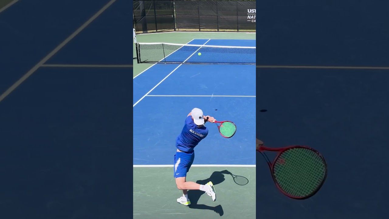 Division II action: Lubbock Christian University vs. Rockhurst University #tennis #ncaa