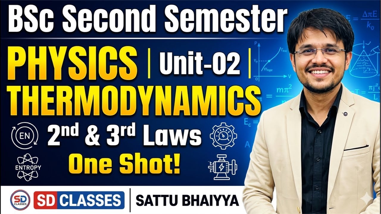 BSC SECOND SEMESTER II UNIT -02 II THERMODYNAMICS II ÖNE SHOT BY SATTU BHAIYYA II SD CLASSES II