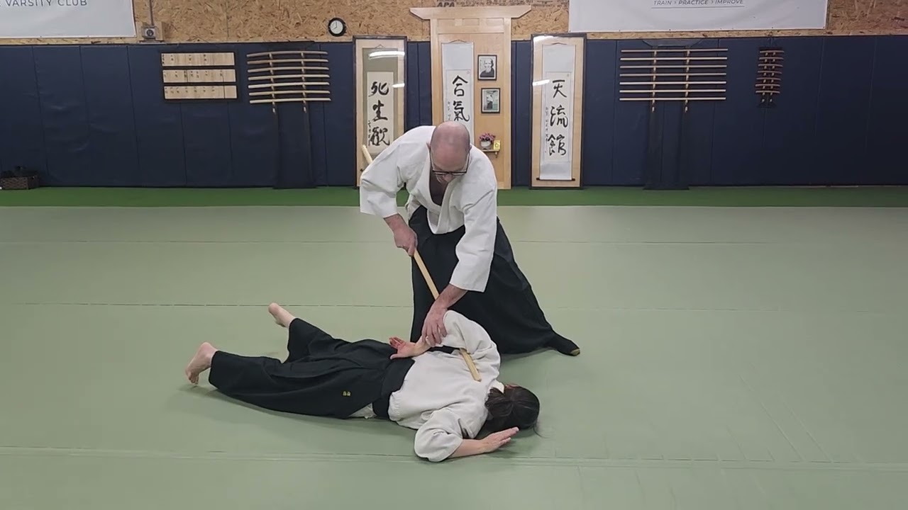 Aikido.Jo nage entering Nikyo