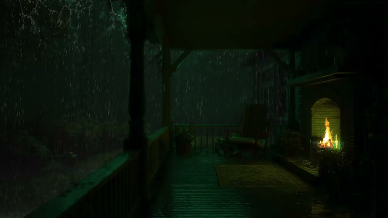 More Calm When Immersing in Balcony Ambience with Heavy Rain - Rain Covers my Mind