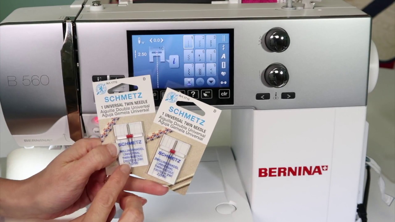 Bernina 560 70 Как заправить нитку в двойную иглу