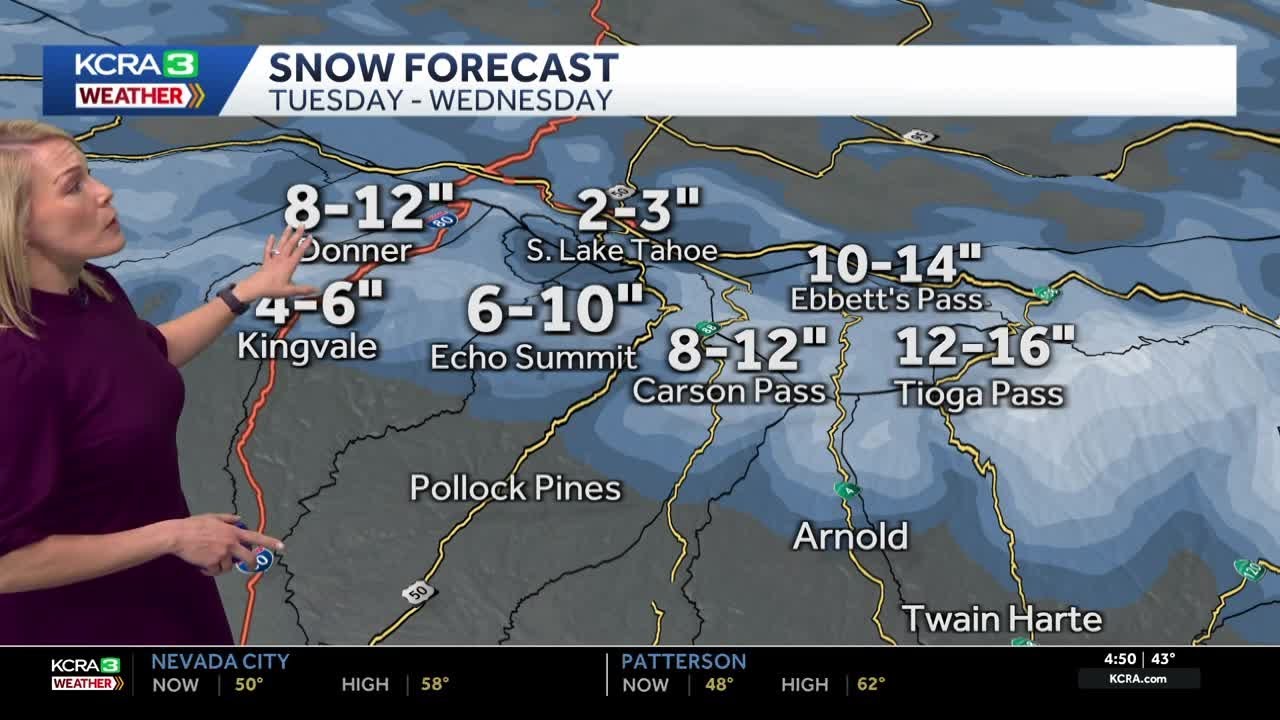 Impact Day: Rain and snow arrive Tuesday afternoon in NorCal