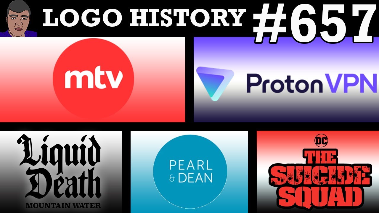 LOGO HISTORY #657 - MTV Oy, Proton VPN, Liquid Death, Pearl & Dean & The Suicide Squad