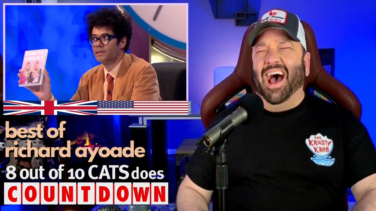 American reacts to RICHARD AYOADE on '8 Out of 10 Cats Does Countdown' for the first time!
