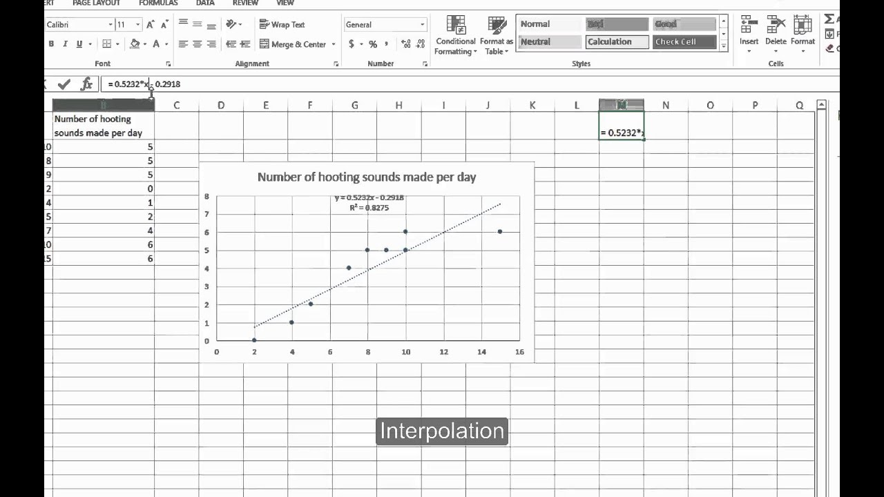 Excel: Scatterplot and correlation