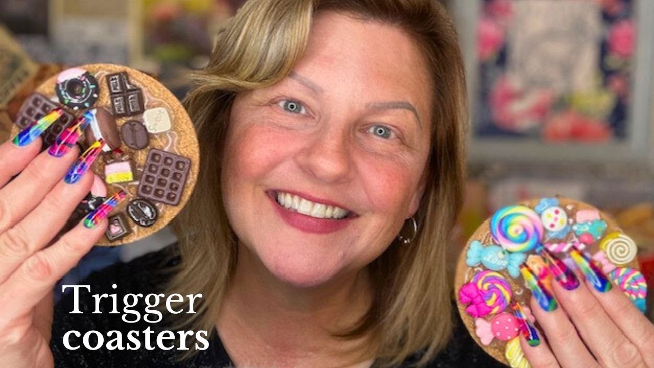 ASMR | Trigger Coasters | Materials & Tapping/Scratching on Trigger Coasters with Long Nails 💗🥰✨