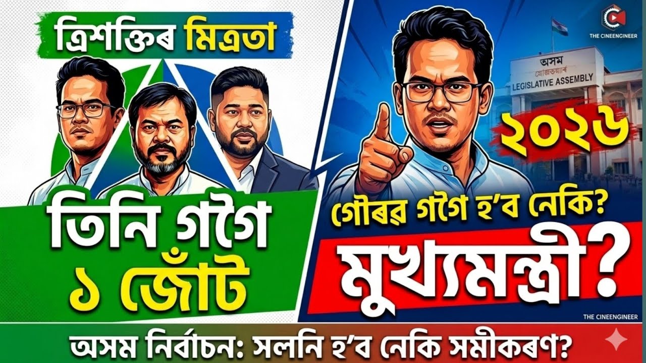 তিনি গগৈৰ মিত্ৰতাই কঁপাইছে Dispur! গৌৰৱ গগৈয়েই হ&rsquo;ব নেকি পৰৱৰ্তী CM? #thecineengineer #gauravgogoi 