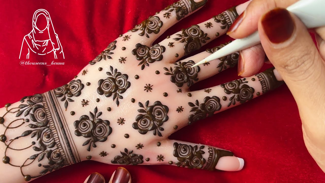 Very Beautiful Simple and Easy Henna Design for Back hand / Simple easy henna for Eid