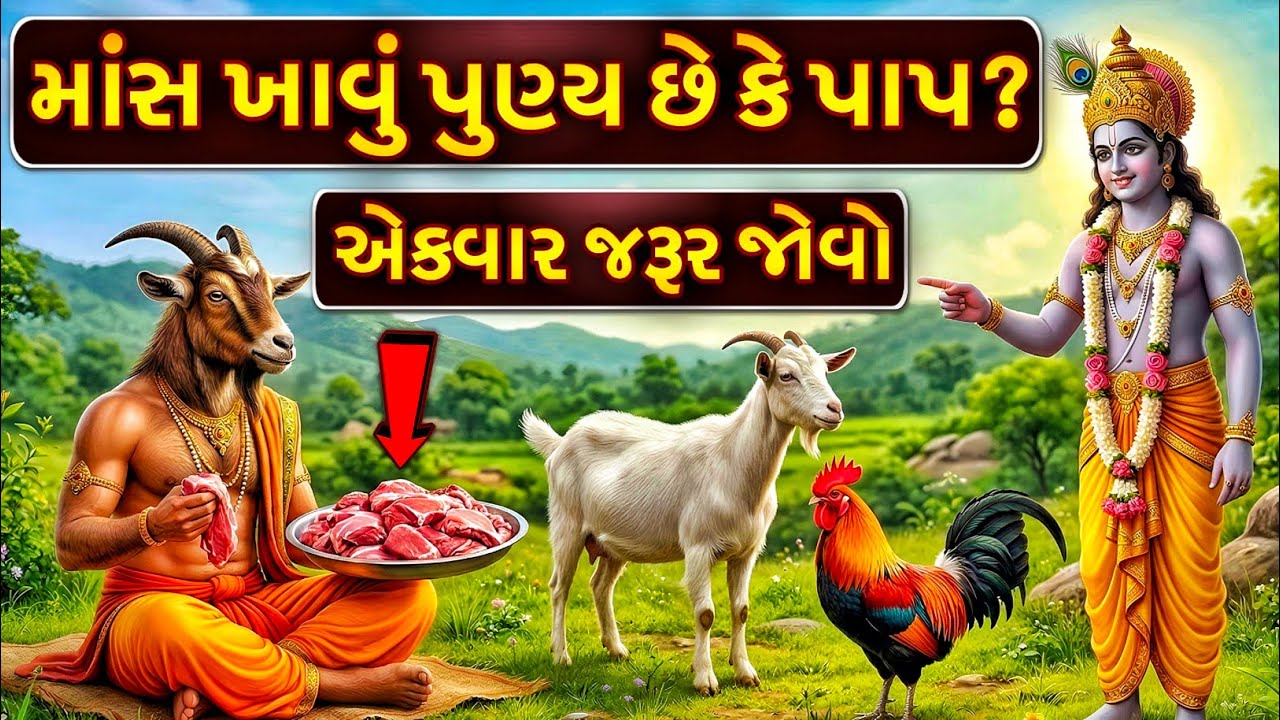માંસ ખાવું પુણ્ય છે કે પાપ? ભગવાન શ્રીકૃષ્ણે પોતે જણાવ્યું | Garud Puran | Krishna Bhakti Katha
