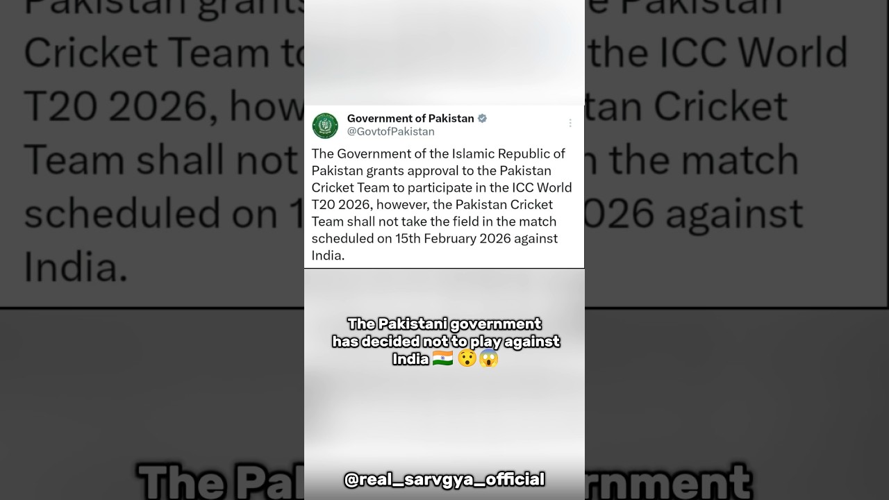 Правительство Пакистана 🇵🇰 решило не играть против Индии 🇮🇳 