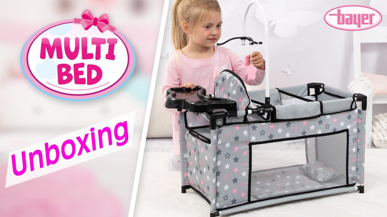 Bayer Design #62607AA Doll bed with integrated high chair | Unboxing video on assembly