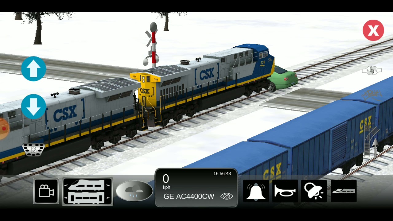 hasta en los juegos hay imprudencia choque de tren   con carro