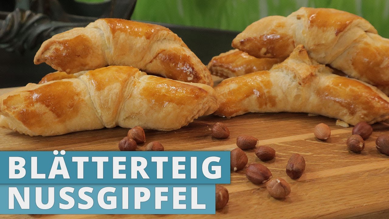 Nussgipfel aus Blätterteig selber machen