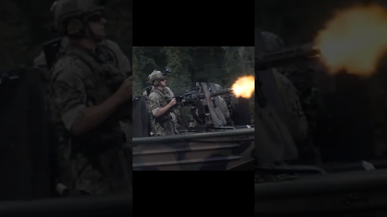 They are using an M134 Minigun to catch fish