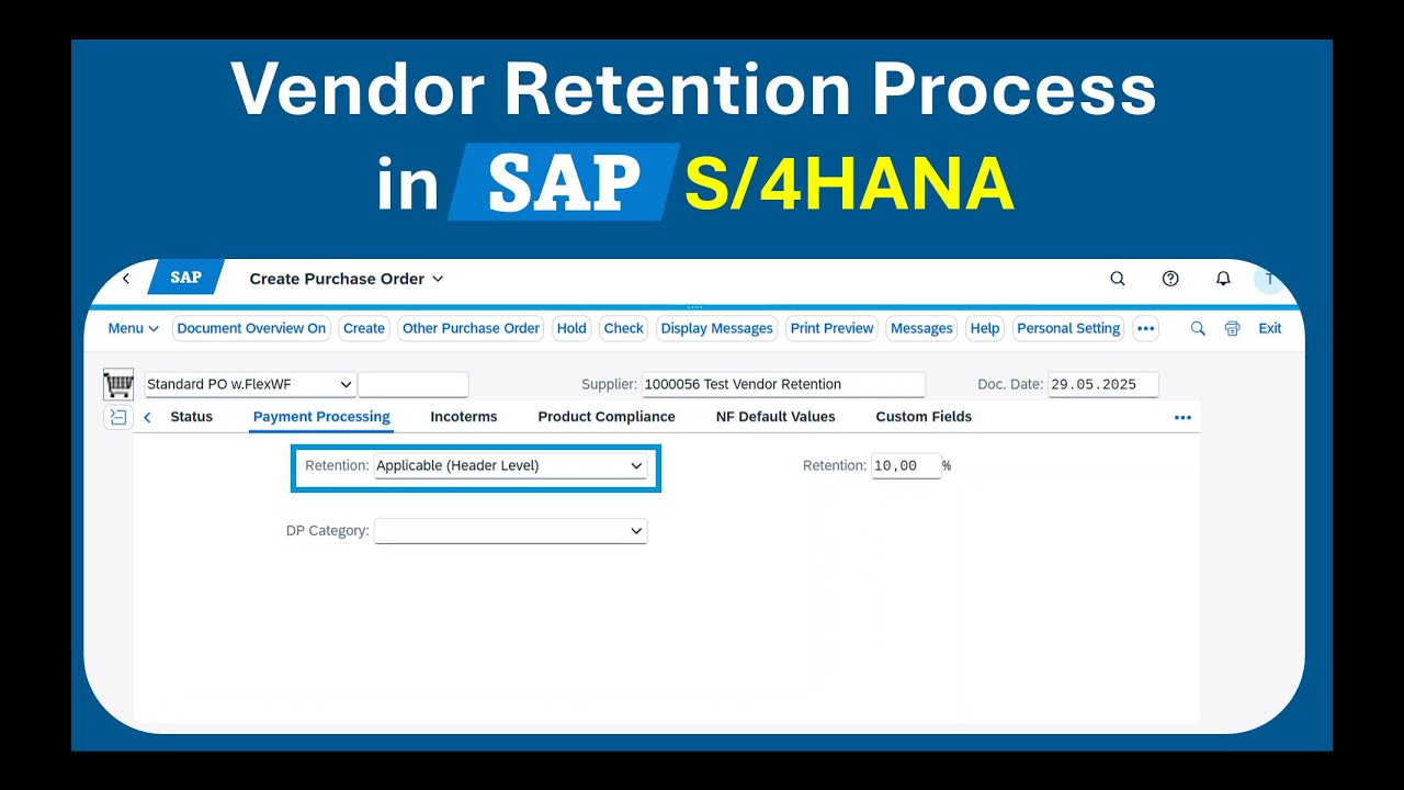Vendor Retention Process in SAP S/4HANA | Step-by-Step Guide including Customizing