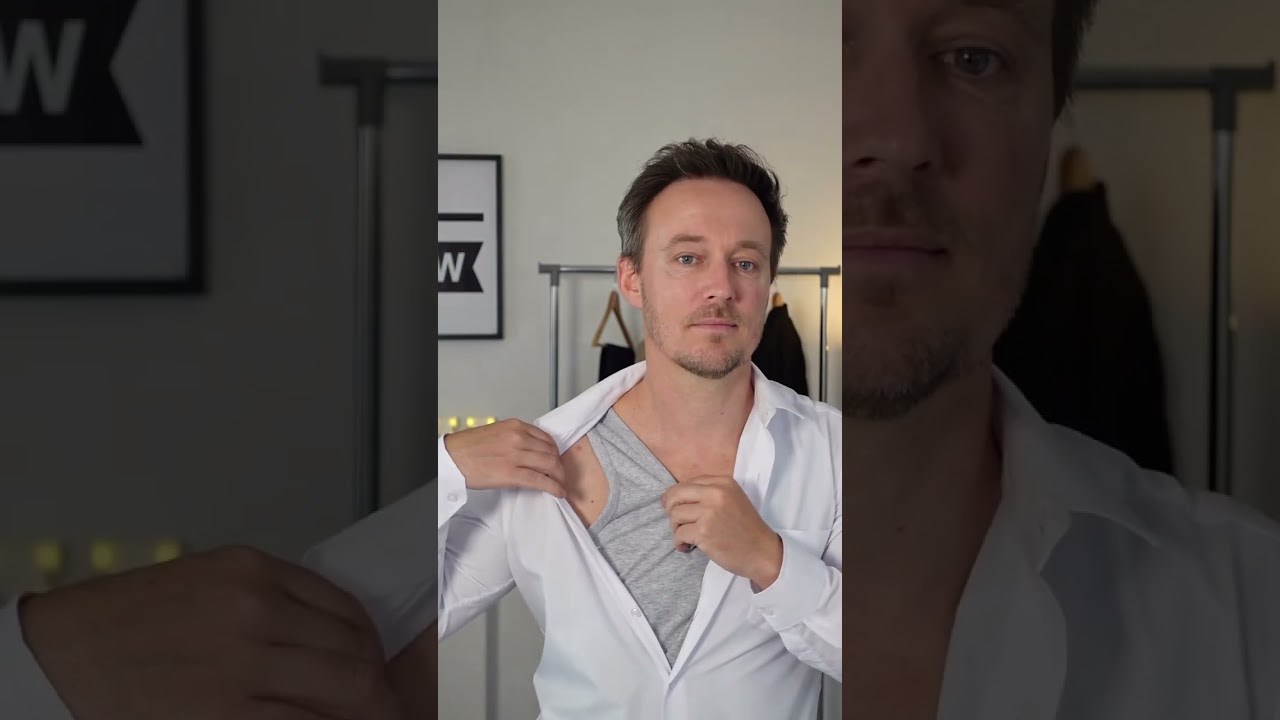 🛑 Stop wearing white vests under your white shirts! #style #trend