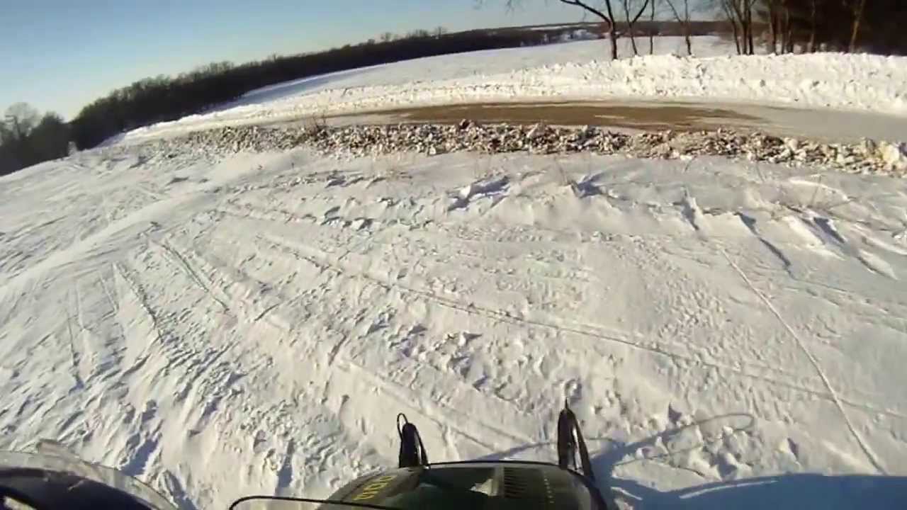 '76 John Deere 300 vintage snowmobile ride through the woods Todd County MN