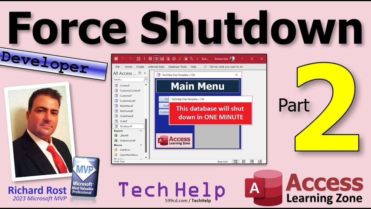 How to Schedule a Forced Shutdown Time for All Users in your Microsoft Access Database, Part 2