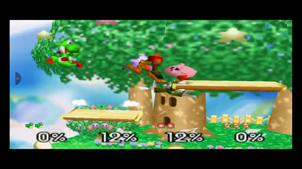 Super Smash Bros 64 Batallas - Yoshi vs Kirby vs Samus vs Fox