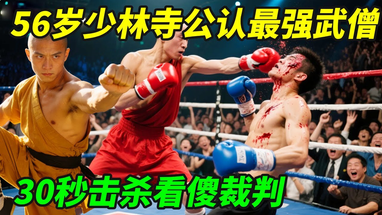 56岁少林寺公认最强武僧！和黑人猛男签生死状，30秒击杀看傻裁判！【小野格斗解说】