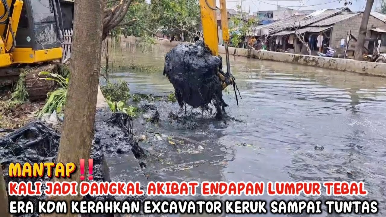 MANTAP‼️KALI JADI DANGKAL AKIBAT ENDAPAN LUMPUR TEBAL ERA KDM KERAHKAN EXCAVATOR KERUK SAMPAI TUNTAS