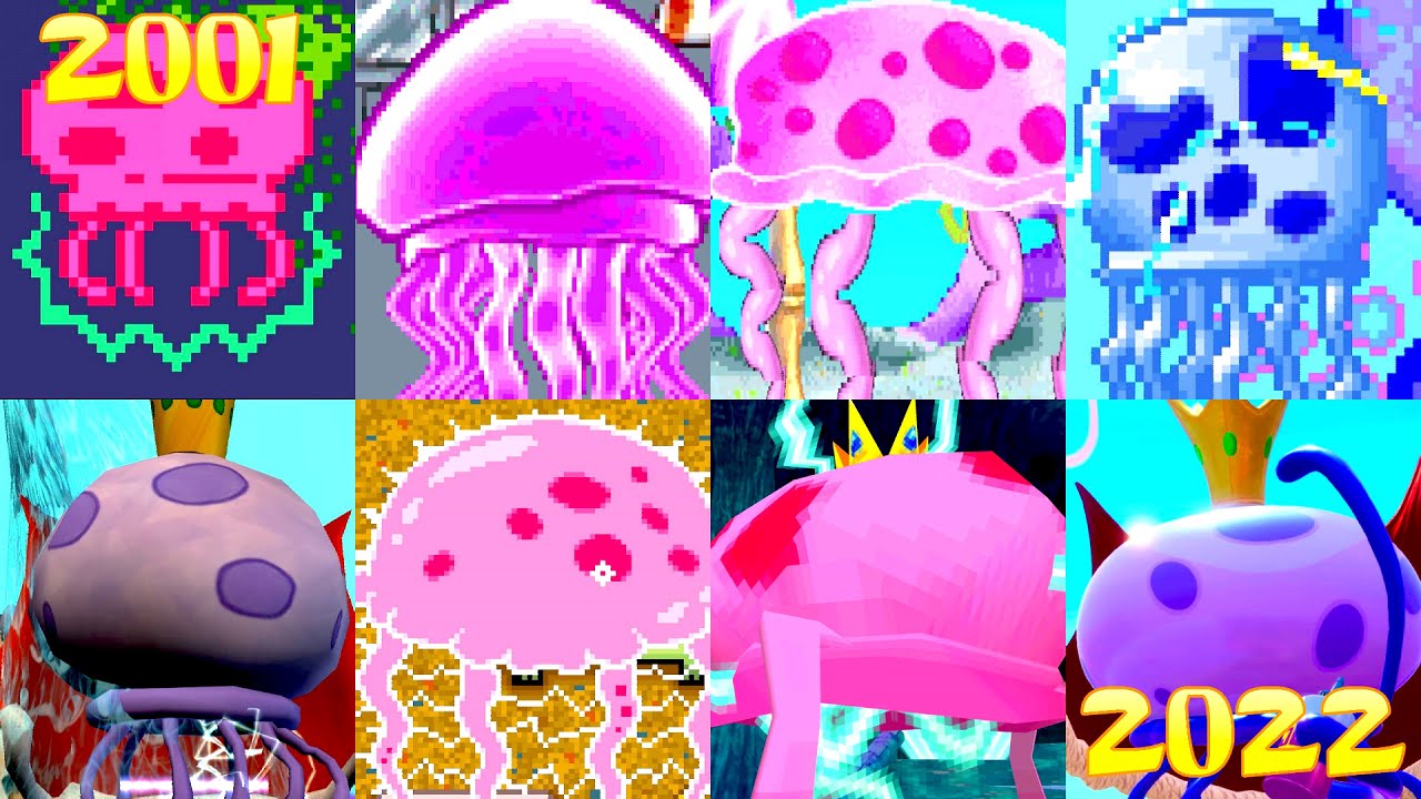 Evolution of all 10 Jellyfish Boss Battles in SpongeBob Games (2001-2020) [4K]