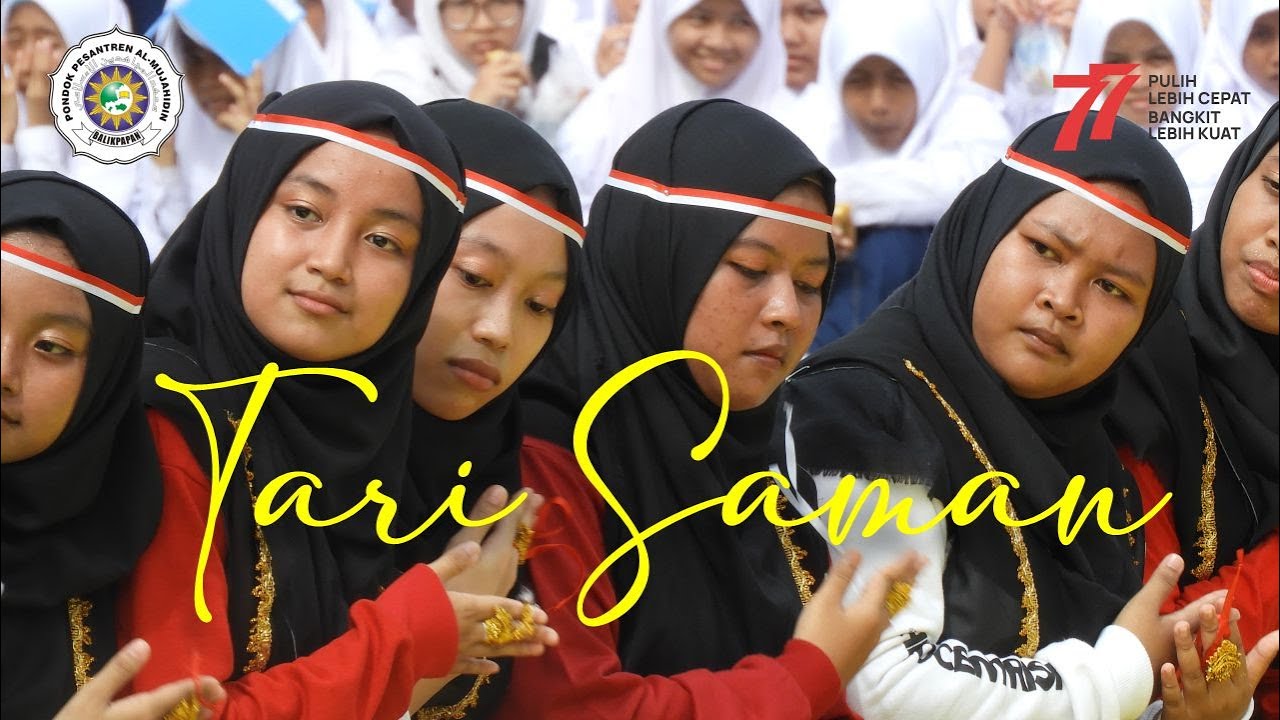 TARI SAMAN || SANTRIWATI PONPES AL-MUJAHIDIN BALIKPAPAN || HUT RI KE-77 || VIRAL TARI SAMAN