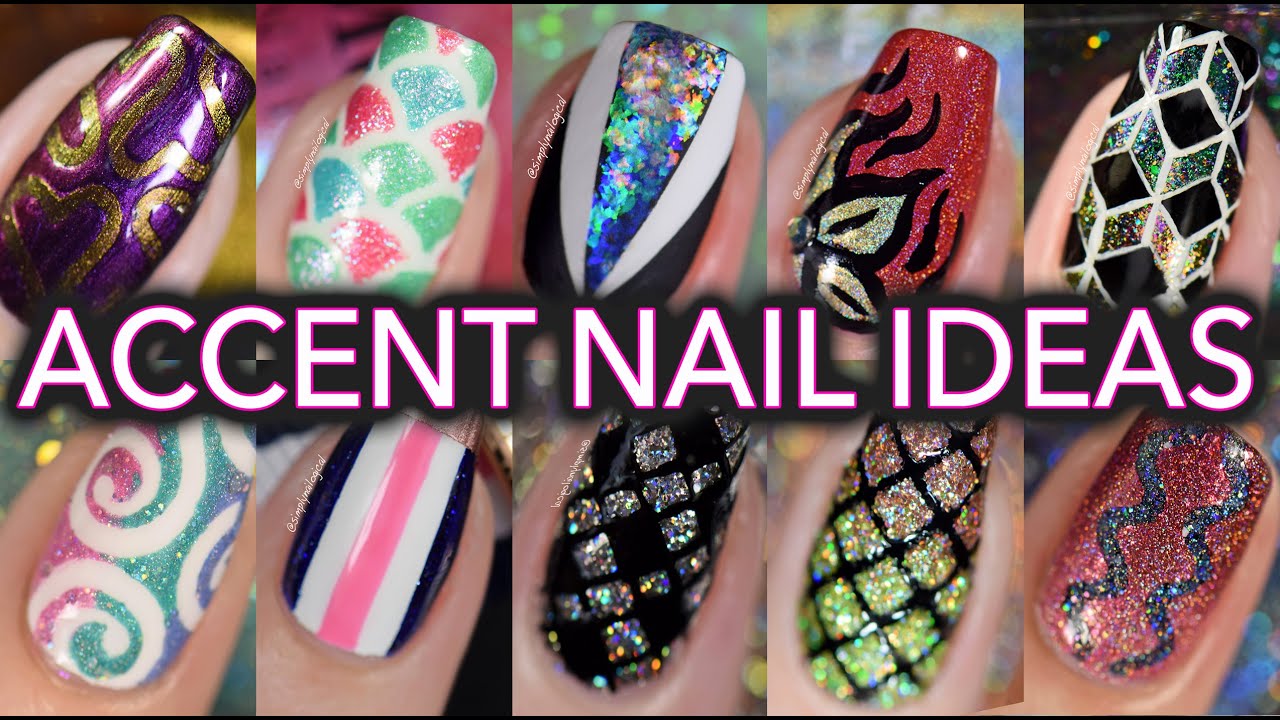 Easy accent nail art tutorials - compilation!
