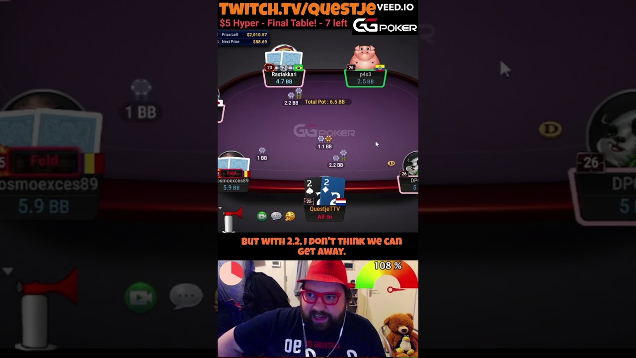 Crazy Hyper Final Table Spot! - Questje's GGPoker MTT Poker Shorts